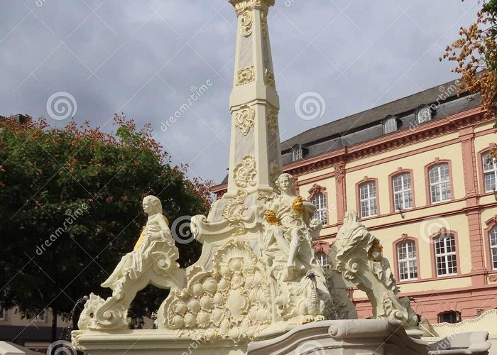 Kornmarkt Square Sankt Georgsbrunnen Fountain in Trier Stock Image - Image of ... photo