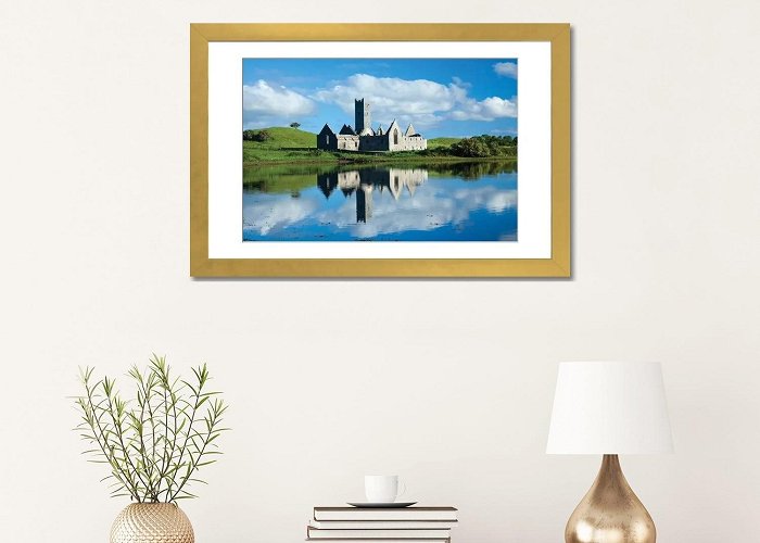 Rosserk Abbey iCanvas "Reflection Of Rosserk Abbey In The River Moy I, County ... photo